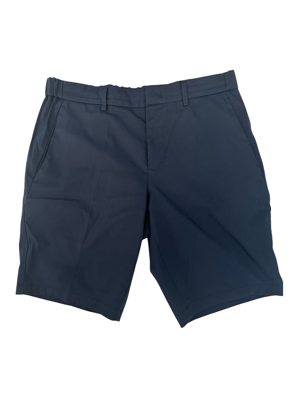 Hugo Boss Technical Twill Navy Flat-Front Shorts